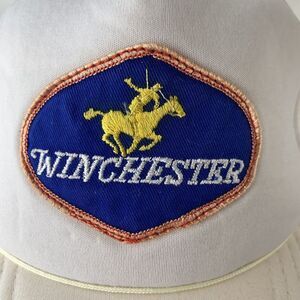 Vintage Winchester Patch Snapback Hat Foam White 80s Firearms Ammunition Dad Cap